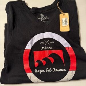 Black and Red Graphic T-Shirt